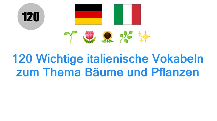 120 Wichtige italienische Vokabeln zum Thema Bäume und Pflanzen